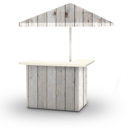 White Barn Wood Portable Pop-Up Bar