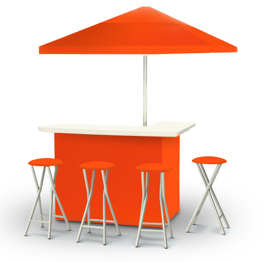 Solid Orange Portable Pop-Up Bar